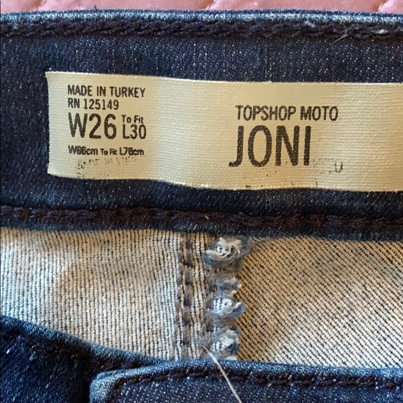Moto Dark indigo Joni jeans  TopShop W26 L30 - Picture 5 of 8